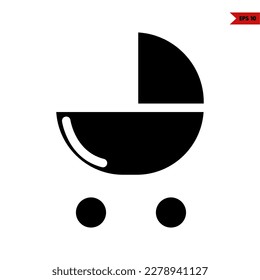 illustration of baby stroller glyph icon 