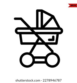 illustration of baby stroller line icon 