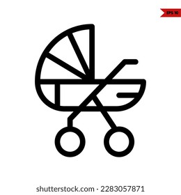illustration of baby stroller line icon