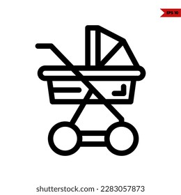 illustration of baby stroller line icon