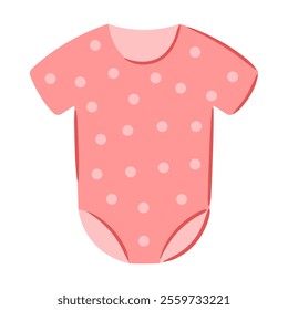 Illustration of baby suit. New born baby girl Happy Birthday object.