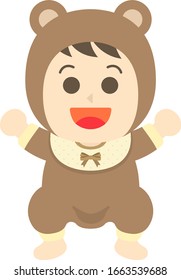 Illustration of a baby wearing a kigurumi.