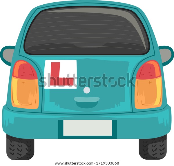 Illustration Back Car L Plate Learner Stock Vector (Royalty Free) 1719303868