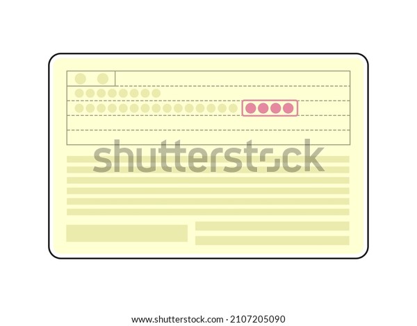 An illustration of the back of\
a driver\'s license (ordinary license) with a change of\
address.