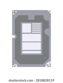 Illustration back hard disk drive isolated
