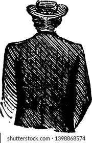 An Illustration Of The Back Of A Man, Vintage Line Drawing Or Engraving Illustration