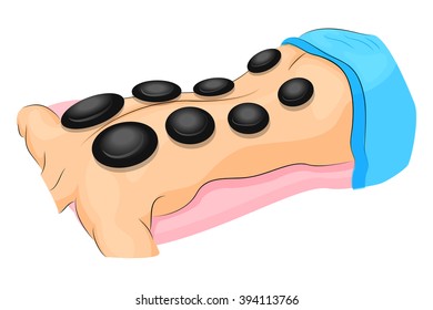 illustration of the back, massage, stone therapy