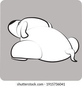 illustration of a back pose of a cute puppy, dog