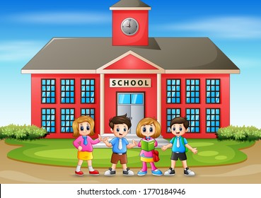 Illustration of back to school children