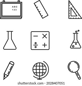 the illustration of back to school icon. Suitable for school, education or coloring book.