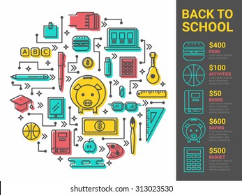 Illustration of Back to school loan infographic concept