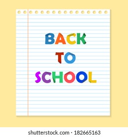 Illustration Back School Paper Lines Stock Vector (Royalty Free ...