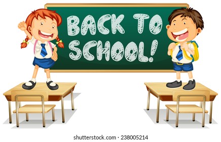 Illustration of back to school sign