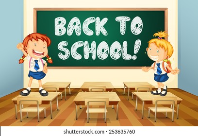 Illustration of a back to school sign