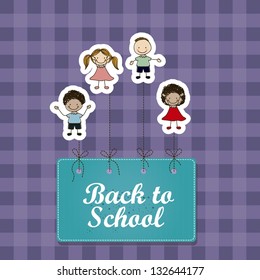 Illustration of back to school, school supplies, vector illustration