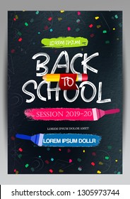 illustration of Back to school vector banner design with school items