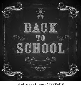 illustration of Back to School written on chalkboard