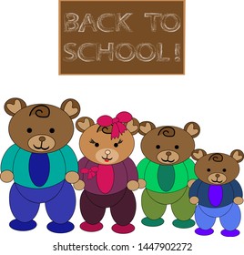 Illustration. Back to school.It's time for the kids to go back to school.Vector graphics.
