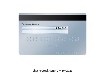 Illustration of the back side of a credit card (blue)