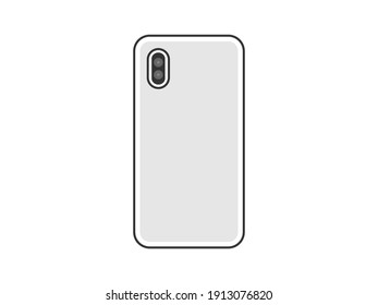 Ilustración de la parte posterior del smartphone.