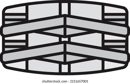 Illustration Of The Back Of A White Medical Corset