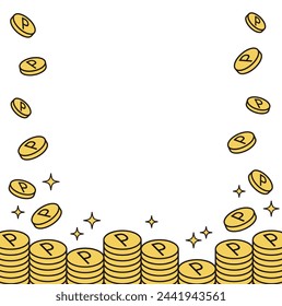 Illustration background with accumulating points, coins, and savings. Design related to points, savings, coins, cash, payment, shopping, shopping mall, market, business, bank, and credit card.