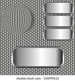 illustration background with ball and metallic labels