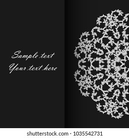 Illustration background with beautiful ornaments and strip for text. Pattern for invitation or greeting card.