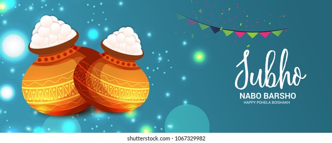 illustration of a Background for Bengali New Year Subho Nabo Barsho (Happy Pohela Boishakh).