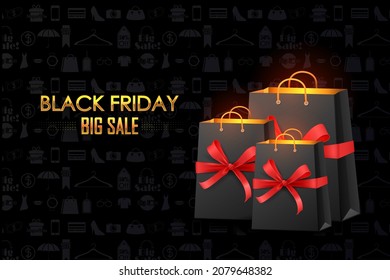 illustration of background for Black Friday Sale shopping Offer and Promotion Background on eve of Merry Christmas