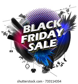 illustration of background for Black Friday Sale shopping Offer and Promotion Background on eve of Merry Christmas