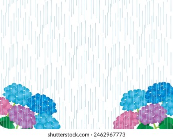 Illustration of a background with blooming hydrangeas