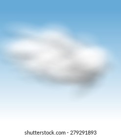 Illustration Background Blue Sky Fluffy Clouds - vector