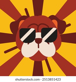 The illustration background of bull dog