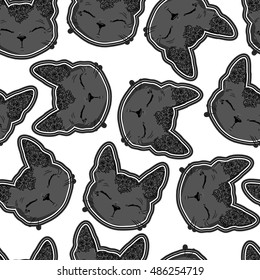 illustration background with cats, print cat seamless