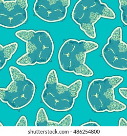 illustration background with cats, print cat seamless