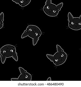 illustration background with cats, print cat seamless