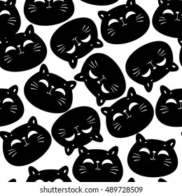 illustration background with cats, print cat seamless