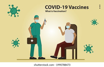illustration background character design person vector cartoon icon avatar symbol wallpaper app lineart style commercial art logo campaign covid vaccines virus medic doctor pandemic global coronavirus