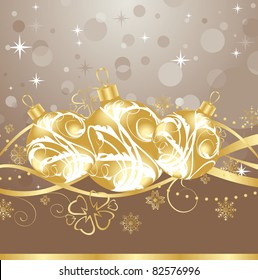 Illustration background with Christmas balls and tinsel - vector