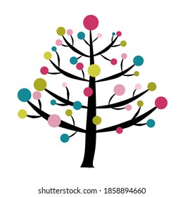 Illustration background christmas tree isolated