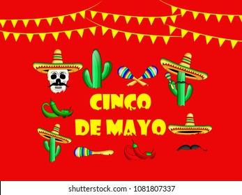 Illustration of background for Cinco De Mayo