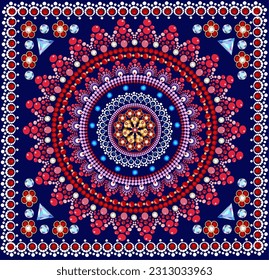 Illustration background circular ornaments of precious stones