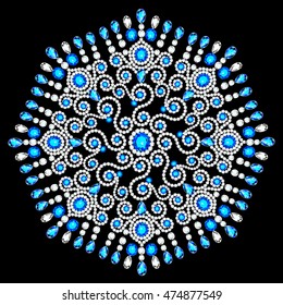 Illustration background circular ornaments of precious stones