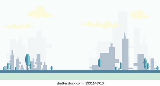 Illustration background city blue sky vector