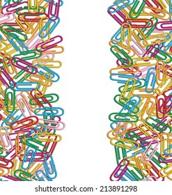 illustration of a background of clips with space in the center 