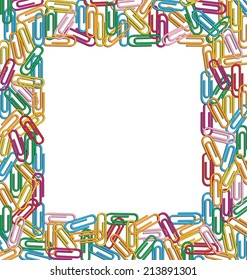 illustration of a background of clips with square-shaped space 