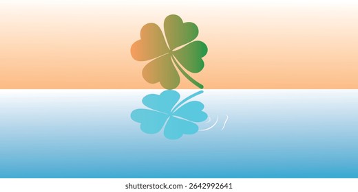 illustration background with clover leaf decorations