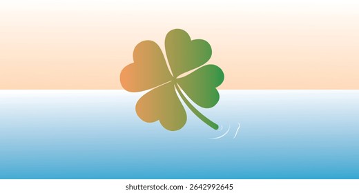 illustration background with clover leaf decorations