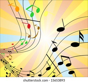 Illustration Background Color Music Stock Vector (Royalty Free ...